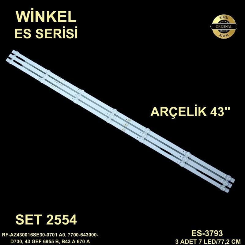 TV LED BAR -2554 TAKIM 3 LÜ-RF-AZ430016SE30-0701 A0,7700-64300-43 GEF 6955 -E3793-WİNKEL