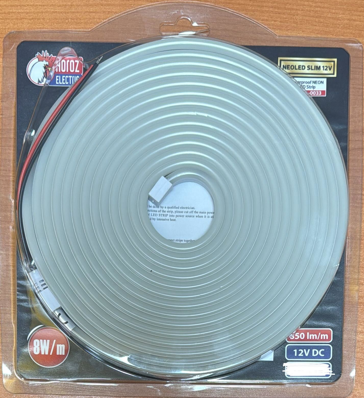 NEON LED 12 VOLT 5 METRELİK TOP 6X12mm AMBER RENK HOROZ