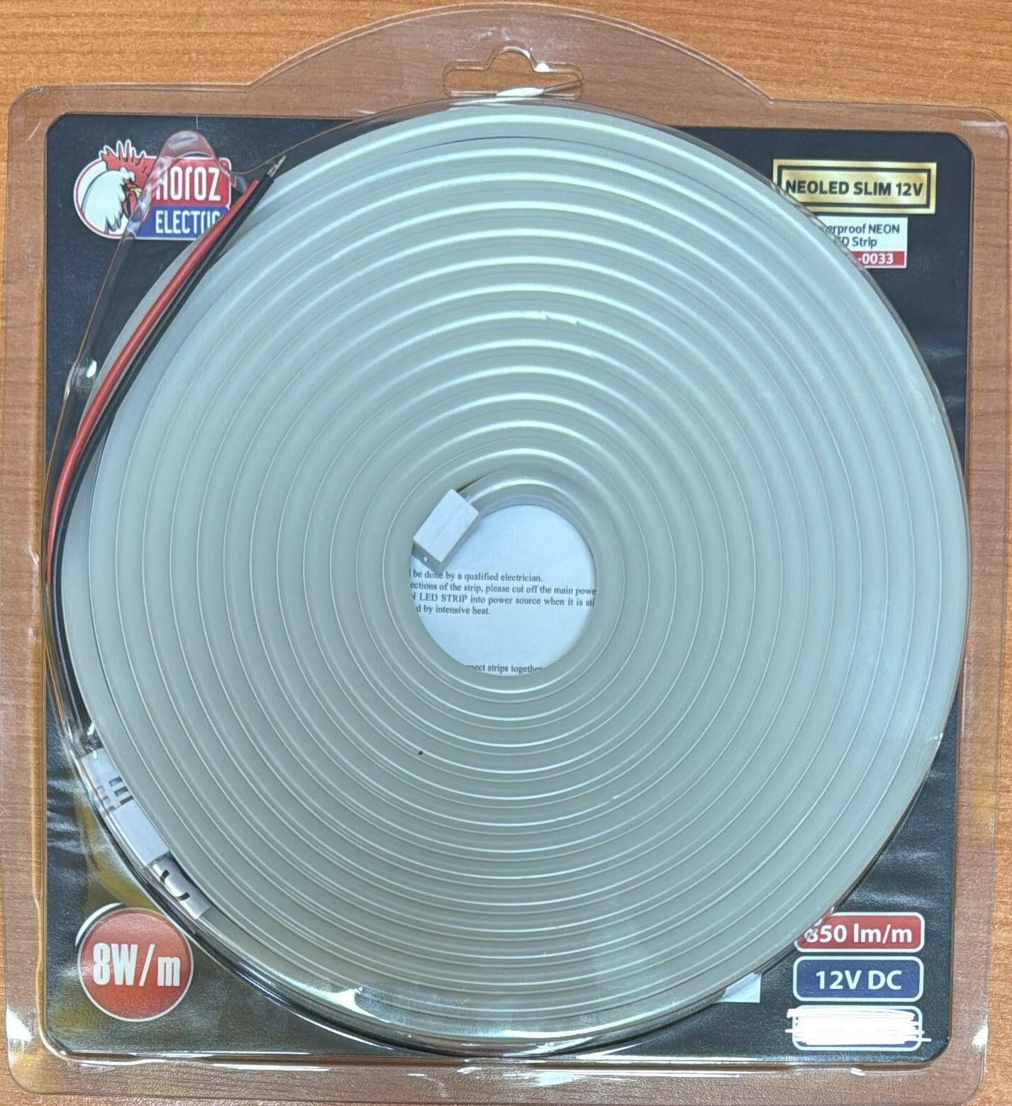 NEON LED 12 VOLT 5 METRELİK TOP 6X12mm AMBER RENK HOROZ