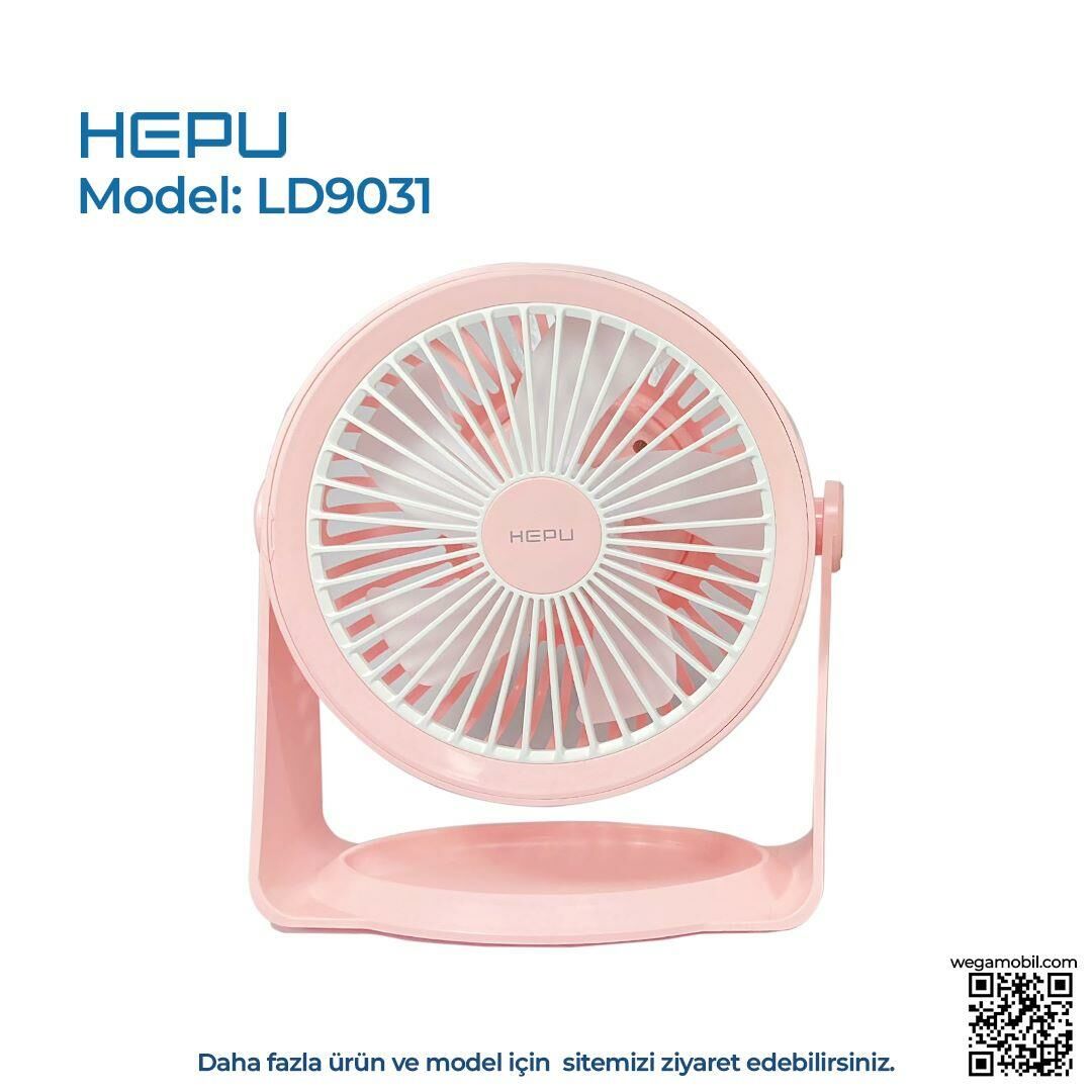 HEPU LD-9031 ŞARJLI MASAÜSTÜ FAN VANTİLATÖR