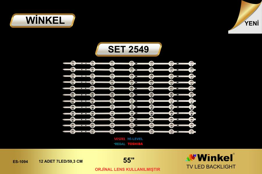 TV LED BAR -2549 TAKIM 12 Lİ- S55CA9500, 55CA9550, VS550AB5_REV7.1_7COB_140702,-WİNKEL