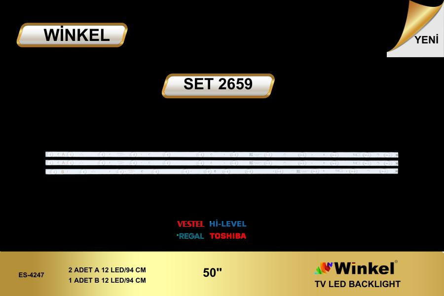 TV LED BAR -2659 TAKIM 3 LÜ-50U9500-.50UD8200-50SBU71550UL3A63DTA- WİNKEL