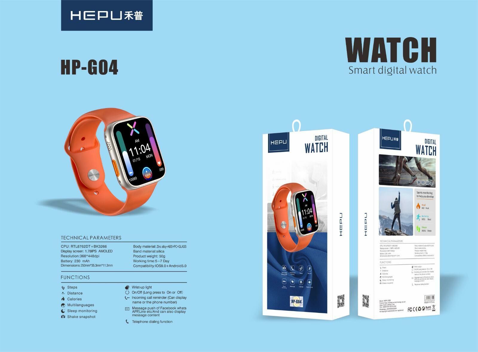 HEPU HP-G04 AKILLI KOL SAATİ