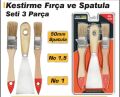 BOYA FIRÇASI 1 NO-1,5 NO VE 50 MM SPATULA SETİ 3LÜ-ÖZŞ-8148