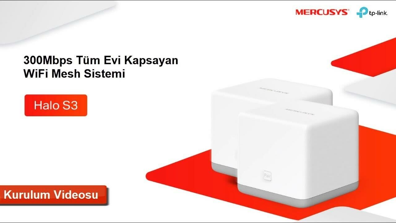 Tp-Link Mercusys Halo S3 2Li Paket 300 Mbps Tüm Evi Kapsayan Mesh Wifi Sistemi