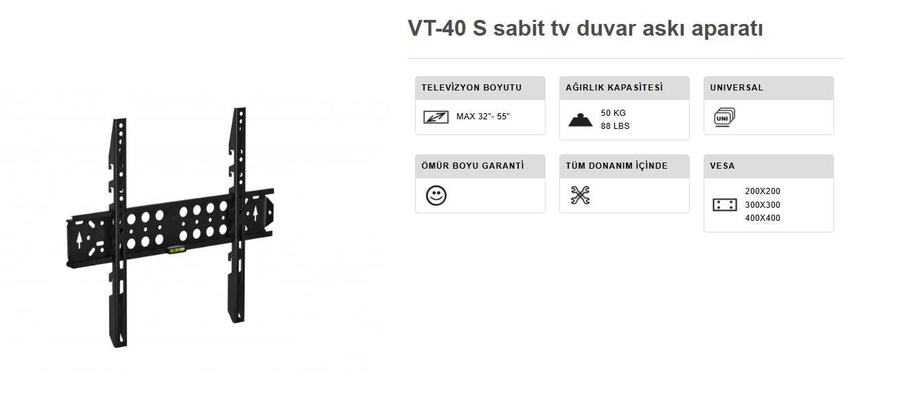 TV ASKI APARATI 32-55 İNÇ SABİT 10X45 CM VONTECH VT 40S
