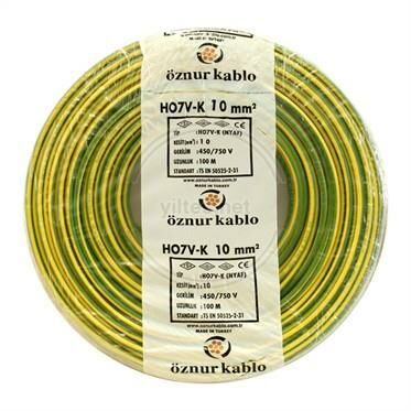 NYA KABLO 1X10 LUK SARI YEŞİL ÖZNUR-HES 1 MT FİYATIDIR