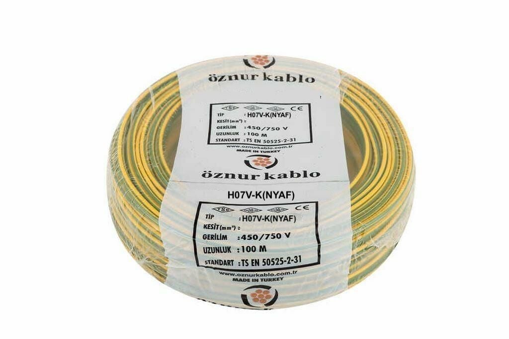 NYAF KABLO 1X25 LİK SARI YEŞİL ÖZNUR 1 MT FİYATIDIR