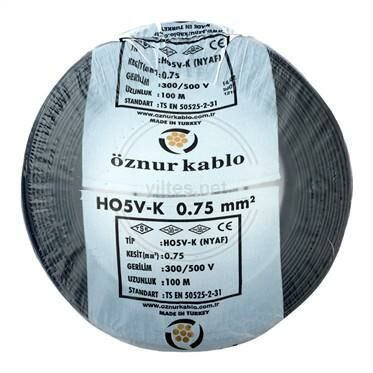 NYAF KABLO 1X0.75 SİYAH ÖZNUR-HES 1 MT FİYATIDIR