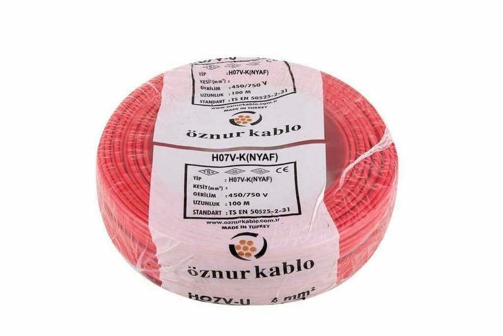 NYAF KABLO 1X10 LUK KIRMIZI ÖZNUR-HES 1 MT FİYATIDIR