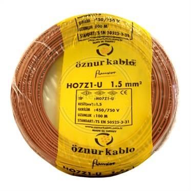 NHXMH YANMAZ KABLO 1,5 LUK KAHVERENGİ ÖZNUR-HES 1 MT FİYATIDIR