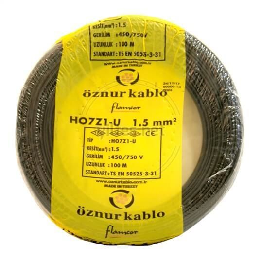 NHXMH YANMAZ KABLO 1,5 LUK SİYAH ÖZNUR-HES 1 MT FİYATIDIR