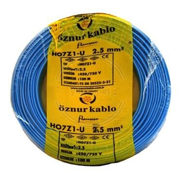 NHXMH YANMAZ KABLO 2.5 LUK MAVİ ÖZNUR-HES 1 MT FİYATIDIR