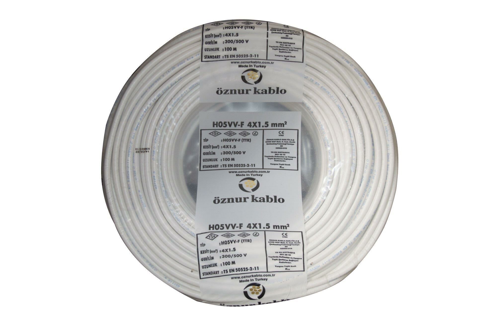 TTR KABLO 4X1,5 BEYAZ ÖZNUR-HES 1 MT FİYATIDIR