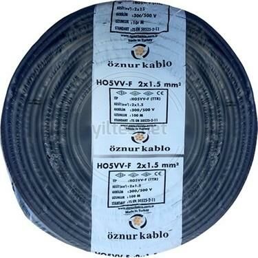 TTR KABLO 2X1.5 SİYAH ÖZNUR 1 MT FİYATIDIR