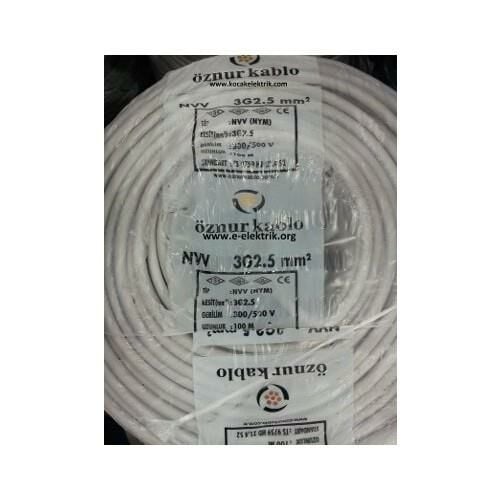 NYM KABLO ANTİGRON 3X2,5 ÖZNUR-HES 1 MT FİYATIDIR