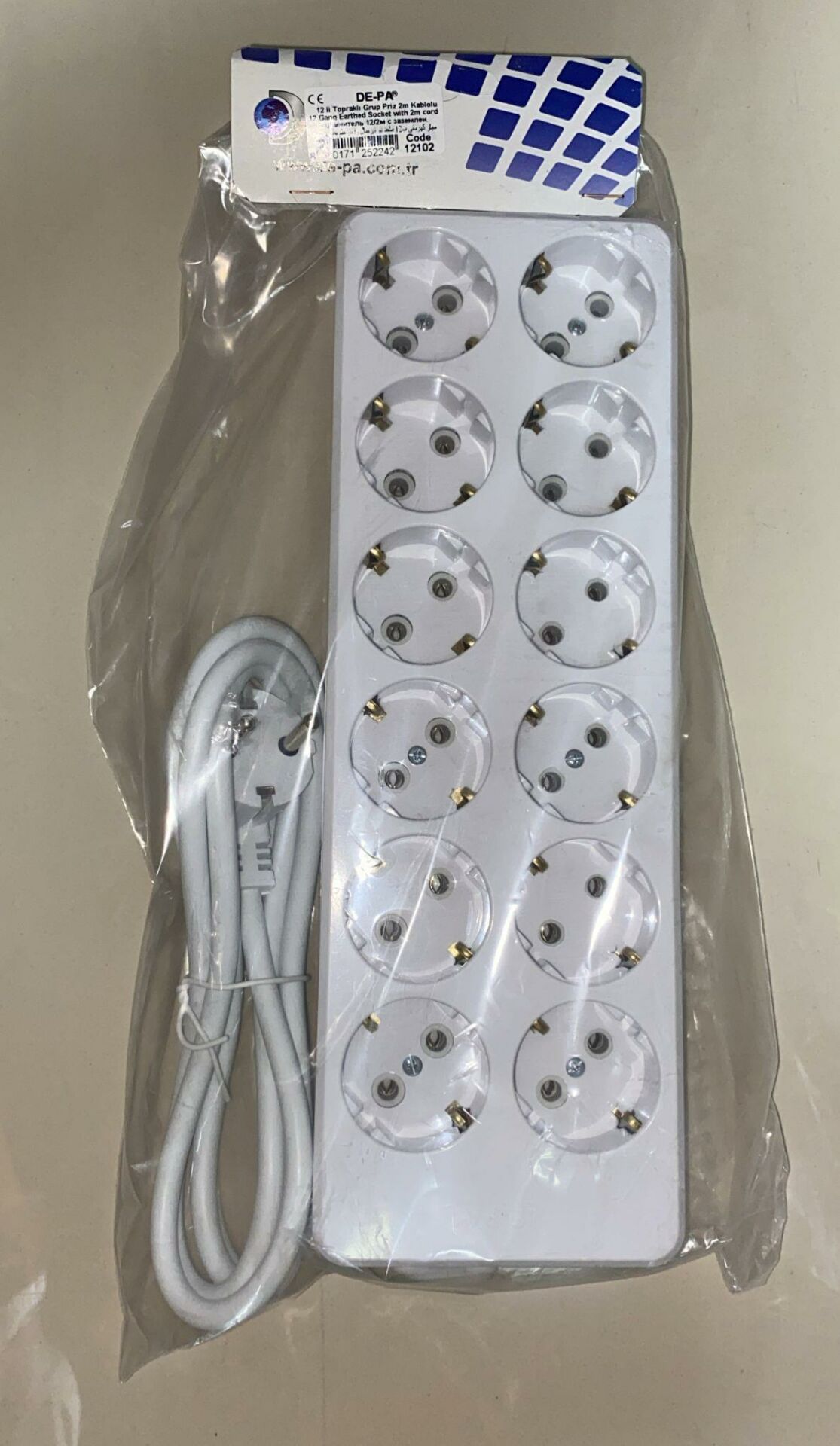 KABLOLU PRİZ 12 Lİ 2 METRE DE-PA