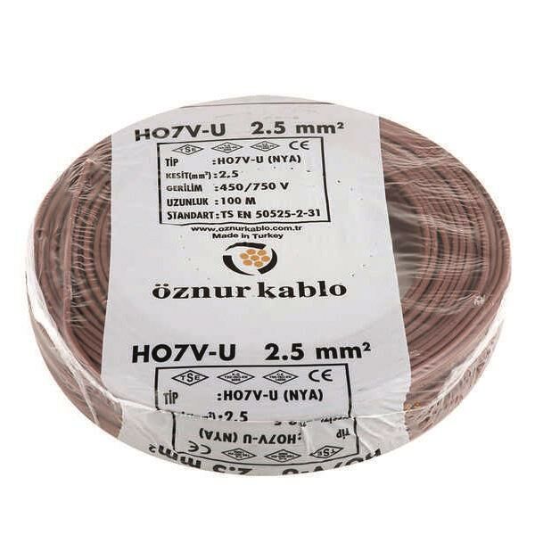 NYA KABLO 2,5 LUK KAHVERENGİ ÖZNUR 1 MT FİYATIDIR