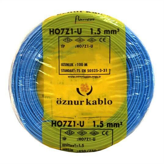 NHXMH YANMAZ KABLO 1,5 LUK MAVİ ÖZNUR-HES 1 MT FİYATIDIR