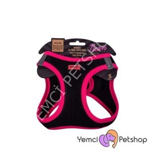 DOGGİE HAVALI DOKUMA NEON SERİSİ KÜÇÜK IRK GÖĞÜS TASMASI PEMBE L-42-48CM