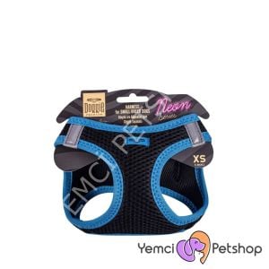 DOGGİE HAVALI DOKUMA NEON SERİSİ KÜÇÜK IRK GÖĞÜS TASMASI MAVİ 2XS-26-30CM