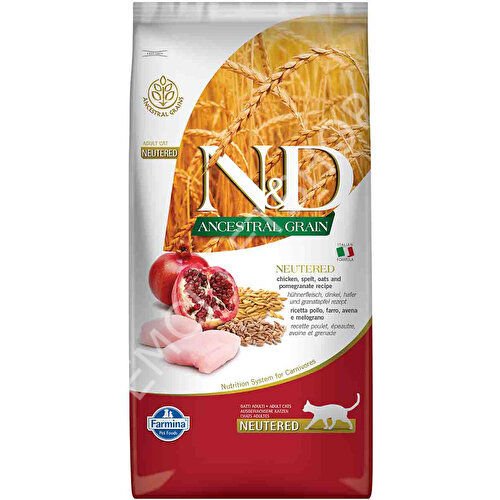 N&D Düşük Tahıllı Tavuklu ve Narlı Kısırlaştırılmış 10 kg Yetişkin Kedi Maması