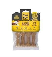 DELİBON DERİ PRES KEMİK 7CM XS BOY 4LÜ PAKET NATUREL 7CMX4AD.