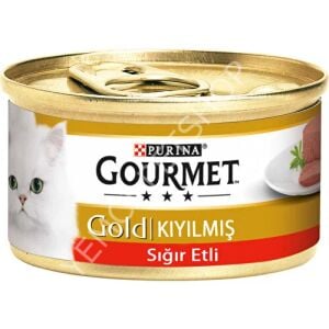 Purina Gourmet Gold Kiyilmis Sigir Etli Kedi Konservesi 85gr