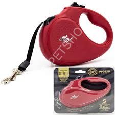 DOGGİE OTOMATİK UZATMA TASMASI MASTER SERİ KIRMIZI 15KG/5MT