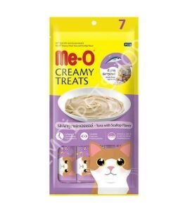 Me-O Creamy Treats Deniz Tarağı ve Ton Balıklı Ek Besin ve Kedi Ödülü 4x15gr