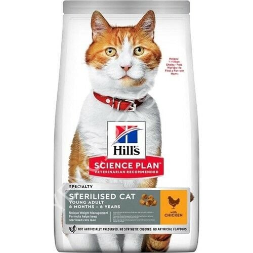 Hill 's Young Adult Sterilised Tavuklu 10 kg Kısırlaştırılmış Yetişkin Kuru Kedi Maması