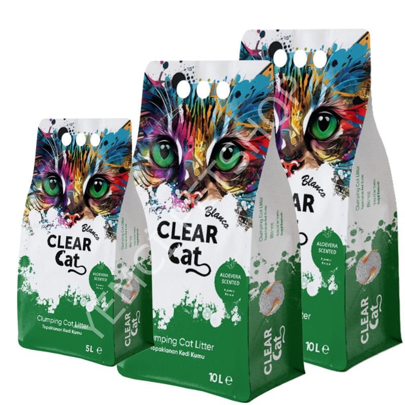 Clear Cat Blanco Aloe Vera Kokulu Topaklaşan Bentonit Kedi Kumu 10 L