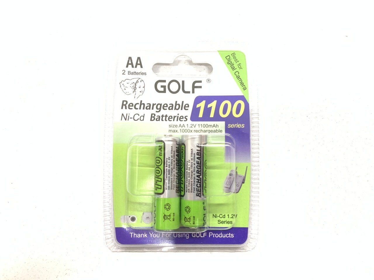 Golf 1100 Serisi 1100 mAh AA Ni-CD Şarj Edilebilir Pil 2'li