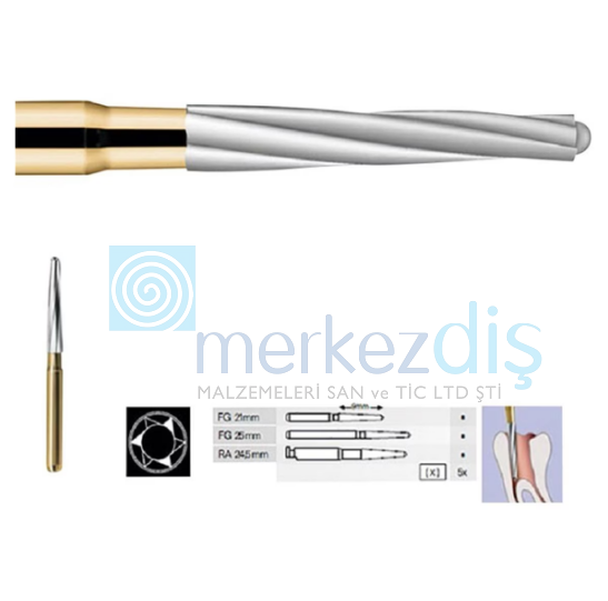 Dentsply Endo Z Frezi 5'li Paket Airatör İçin 21 mm