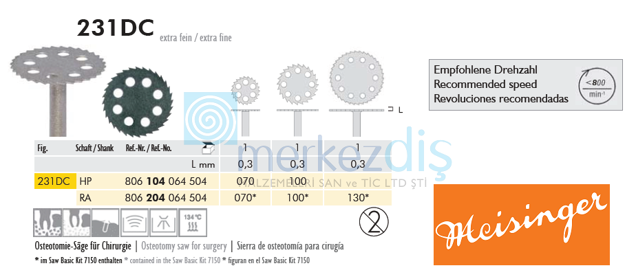 Saw Basic Refill Elmas Kaplı Cerrahi Separe