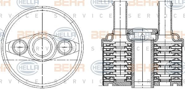 Volkswagen Golf 5 Radyatör Yağ Soğutucu Soğutma At Behr 8MO376787-691 OEM 09G409061