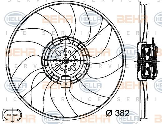 Audi A5 Fan Motoru Büyük Behr 8EW351044-351 OEM 8K0959455K.