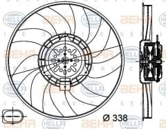 Audi A5 Fan Motoru Küçük Behr 8EW351044-361 OEM 8K0959455M