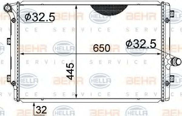 Volkswagen Golf 6 Radyatör Su Behr 8MK376774-044 OEM 3C0121253Q