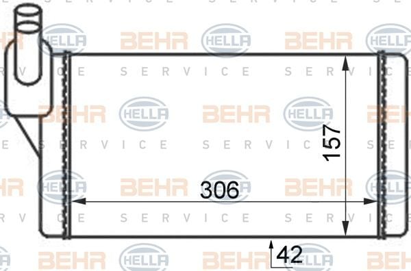 Volkswagen Transporter T4 Radyatör Kalorifer Klimasız Behr 8FH351024-401 OEM 701819031A