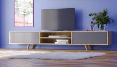 Zenio Rose Tv Ünitesi Wm 170 cm - Meşe/Antrasit