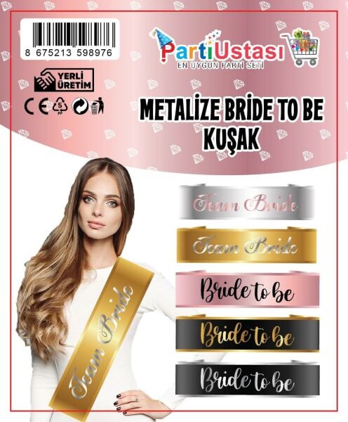 KUŞAK PARLAK BRİDE TO  BE GOLD