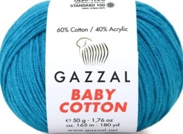 3428  GAZZAL BABY COTTON 50GR-Canlı Mavi