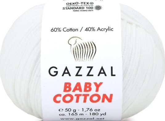 3432 GAZZAL BABY COTTON 50GR-Beyaz