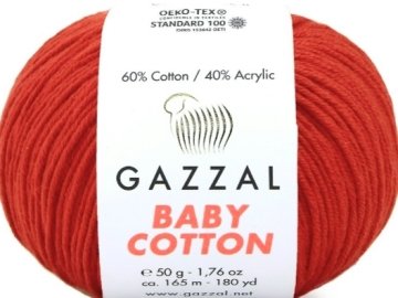 3443 GAZZAL BABY COTTON 50GR- Kırmızı