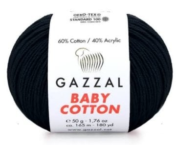 3433 GAZZAL BABY COTTON 50GR -Siyah