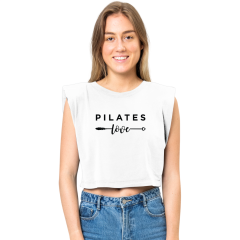 Pilates Love Crop Kolsuz T-Shirt