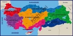 Türkiye Bölgeler Haritası Okul Posteri