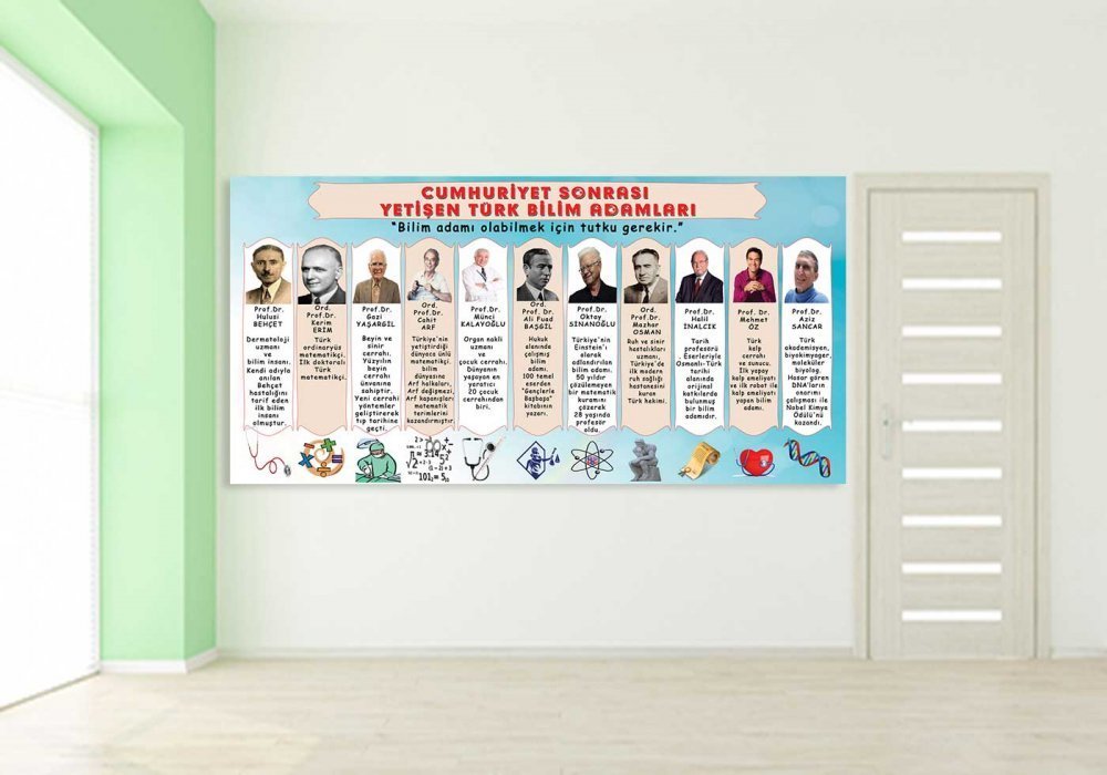 Cumhuriyet Sonrası Türk Bilim İnsanları Okul Posteri