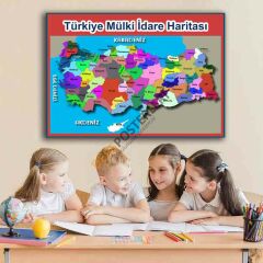 Türkiye Haritası Ders Afişi Poster